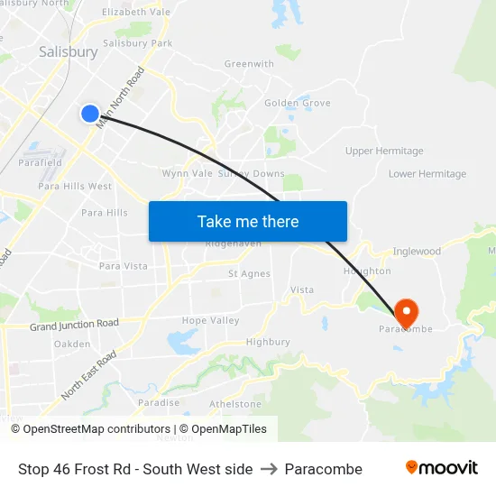 Stop 46 Frost Rd - South West side to Paracombe map
