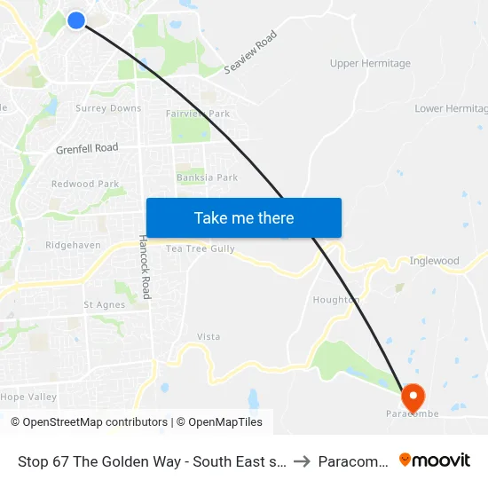 Stop 67 The Golden Way - South East side to Paracombe map