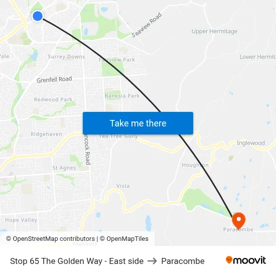 Stop 65 The Golden Way - East side to Paracombe map
