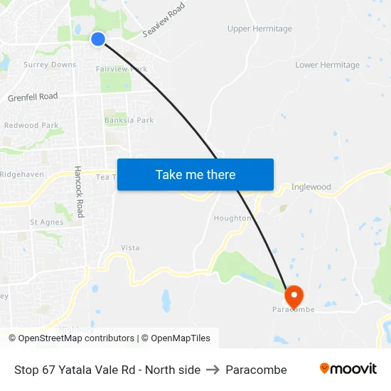 Stop 67 Yatala Vale Rd - North side to Paracombe map