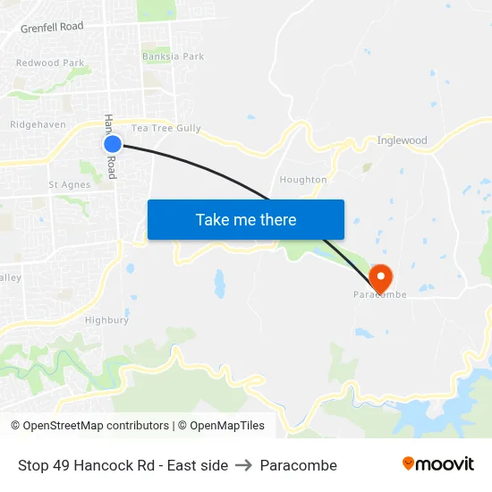 Stop 49 Hancock Rd - East side to Paracombe map