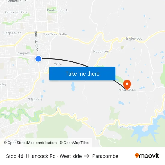 Stop 46H Hancock Rd - West side to Paracombe map