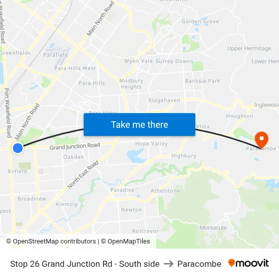Stop 26 Grand Junction Rd - South side to Paracombe map