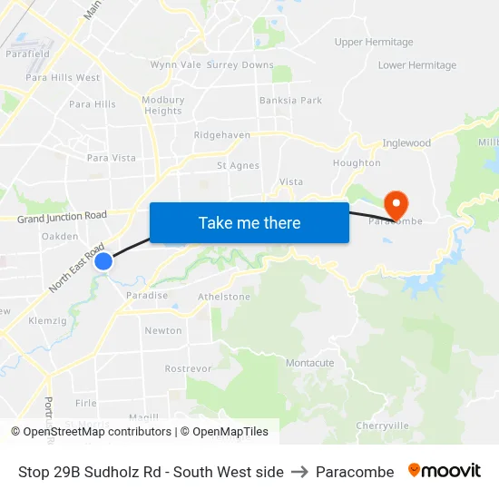 Stop 29B Sudholz Rd - South West side to Paracombe map
