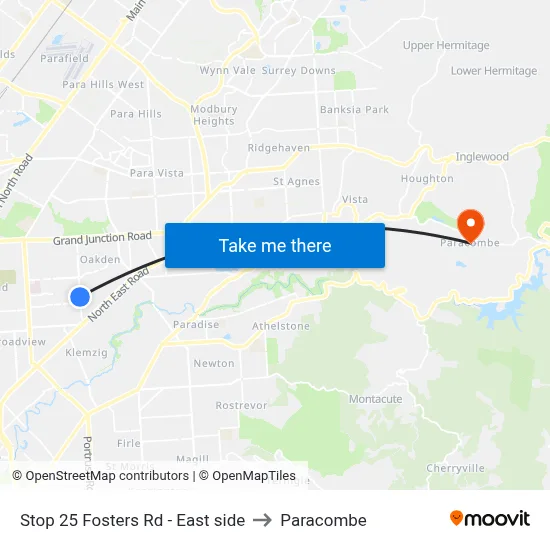Stop 25 Fosters Rd - East side to Paracombe map