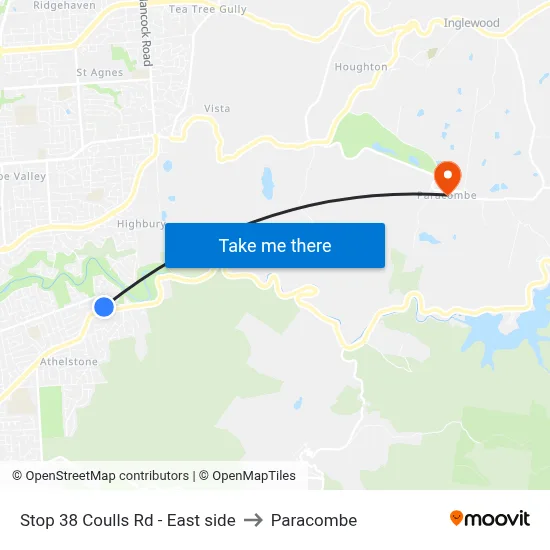 Stop 38 Coulls Rd - East side to Paracombe map