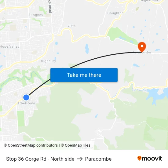 Stop 36 Gorge Rd - North side to Paracombe map
