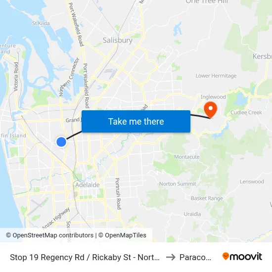Stop 19 Regency Rd / Rickaby St - North side to Paracombe map