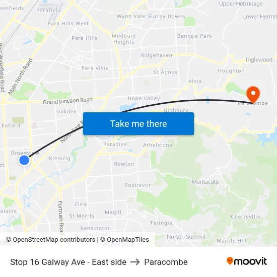 Stop 16 Galway Ave - East side to Paracombe map