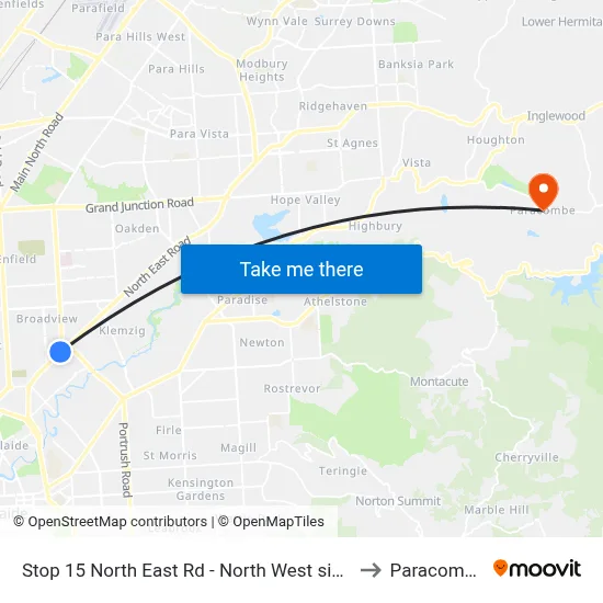 Stop 15 North East Rd - North West side to Paracombe map