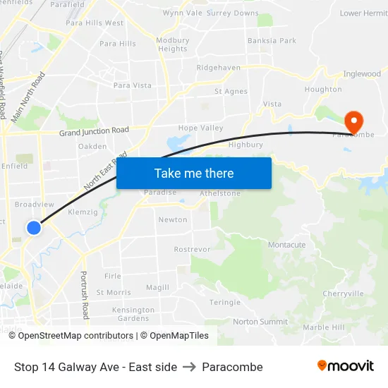 Stop 14 Galway Ave - East side to Paracombe map