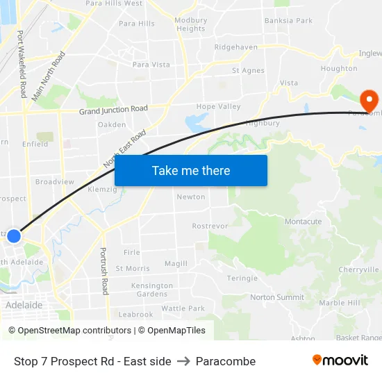 Stop 7 Prospect Rd - East side to Paracombe map