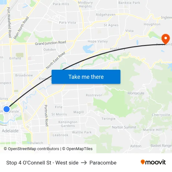 Stop 4 O'Connell St - West side to Paracombe map