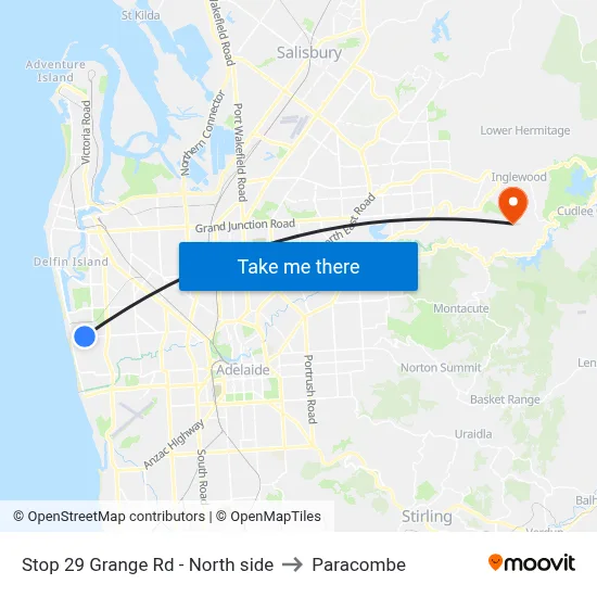 Stop 29 Grange Rd - North side to Paracombe map