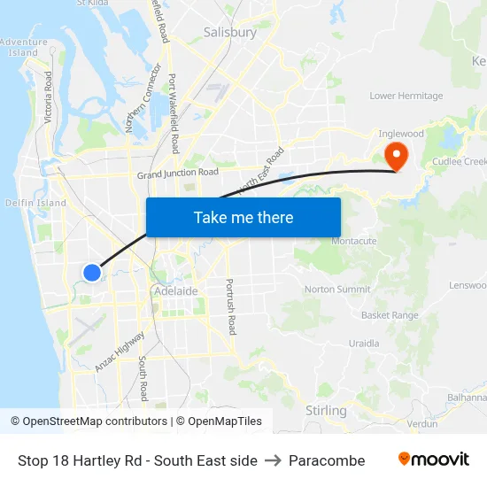 Stop 18 Hartley Rd - South East side to Paracombe map