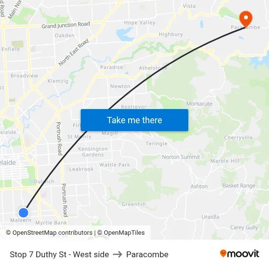 Stop 7 Duthy St - West side to Paracombe map