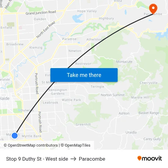 Stop 9 Duthy St - West side to Paracombe map