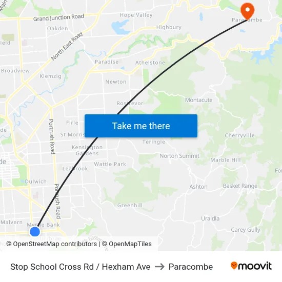 Stop School Cross Rd / Hexham Ave to Paracombe map
