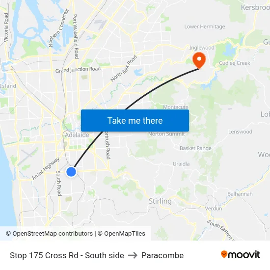 Stop 175 Cross Rd - South side to Paracombe map