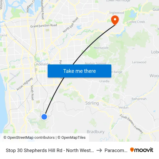 Stop 30 Shepherds Hill Rd - North West side to Paracombe map