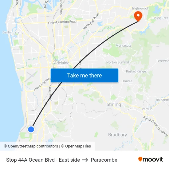 Stop 44A Ocean Blvd - East side to Paracombe map