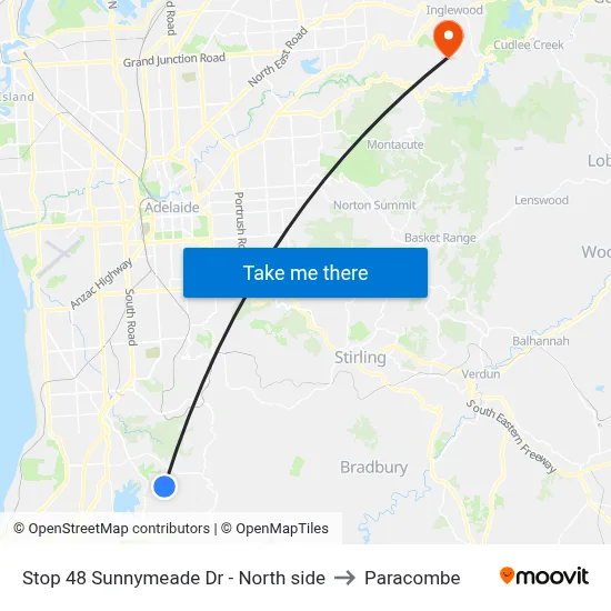 Stop 48 Sunnymeade Dr - North side to Paracombe map