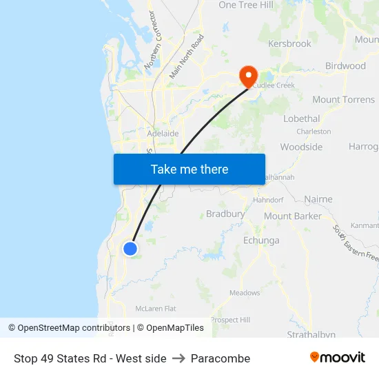 Stop 49 States Rd - West side to Paracombe map