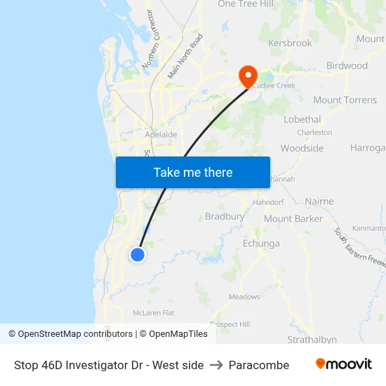Stop 46D Investigator Dr - West side to Paracombe map
