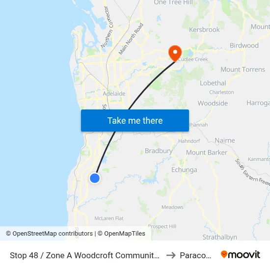 Stop 48 / Zone A Woodcroft Community Centre to Paracombe map