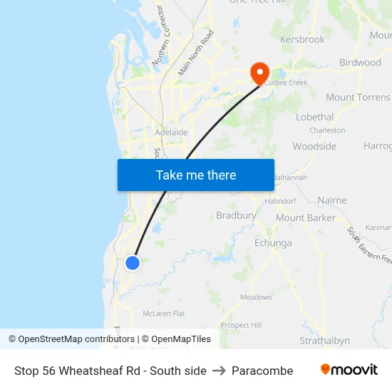 Stop 56 Wheatsheaf Rd - South side to Paracombe map