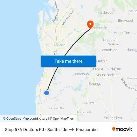Stop 57A Doctors Rd - South side to Paracombe map