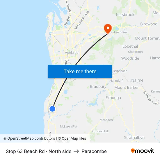 Stop 63 Beach Rd - North side to Paracombe map