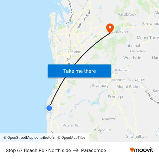 Stop 67 Beach Rd - North side to Paracombe map