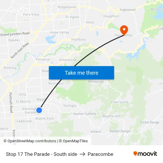 Stop 17 The Parade - South side to Paracombe map