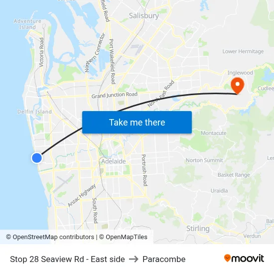 Stop 28 Seaview Rd - East side to Paracombe map