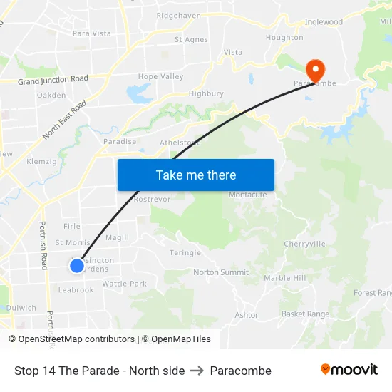 Stop 14 The Parade - North side to Paracombe map