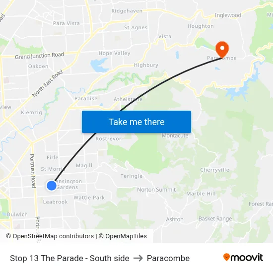 Stop 13 The Parade - South side to Paracombe map