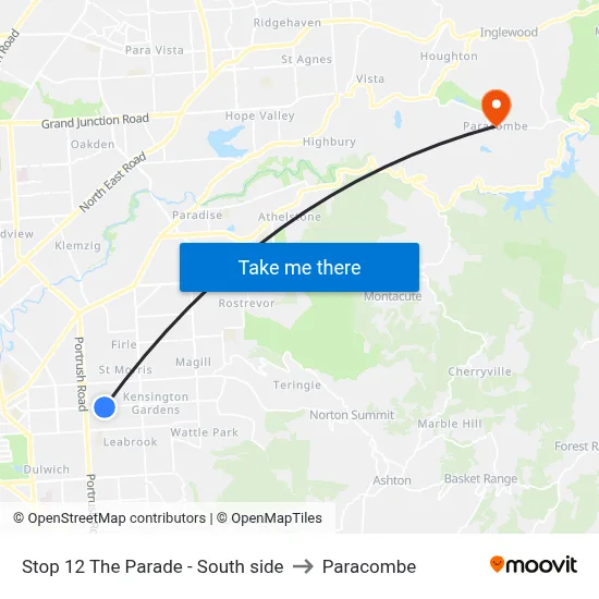 Stop 12 The Parade - South side to Paracombe map