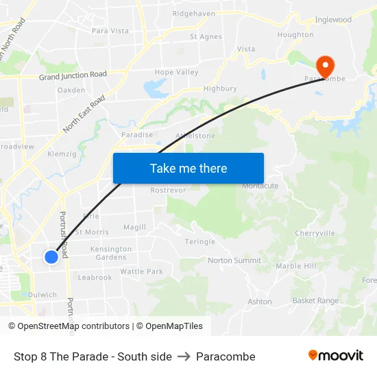 Stop 8 The Parade - South side to Paracombe map