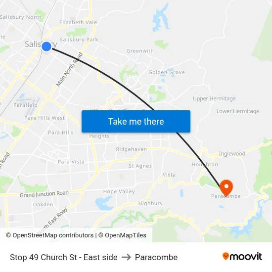 Stop 49 Church St - East side to Paracombe map