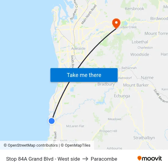 Stop 84A Grand Blvd - West side to Paracombe map