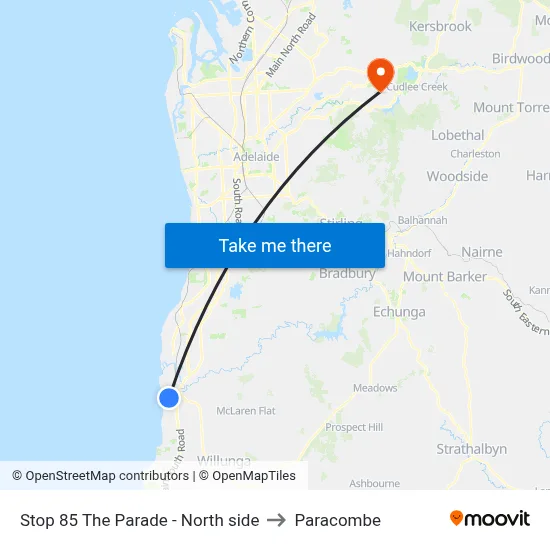 Stop 85 The Parade - North side to Paracombe map