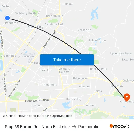 Stop 68 Burton Rd - North East side to Paracombe map