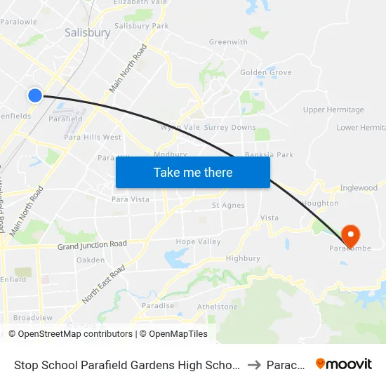 Stop School Parafield Gardens High School Shepherdson Rd to Paracombe map