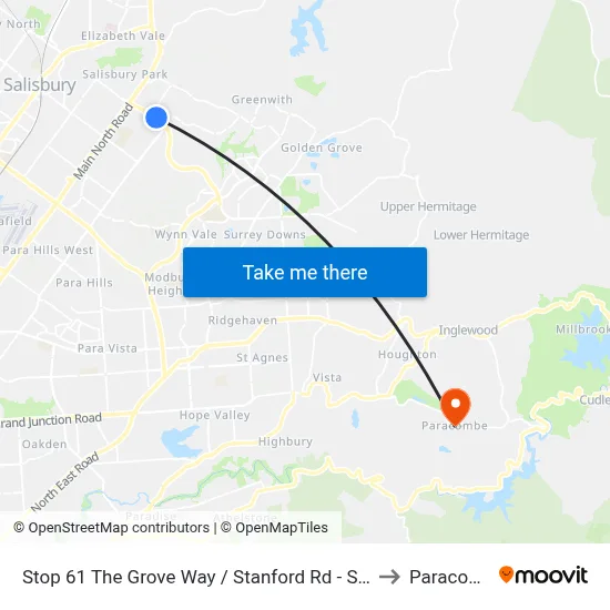 Stop 61 The Grove Way / Stanford Rd - South side to Paracombe map
