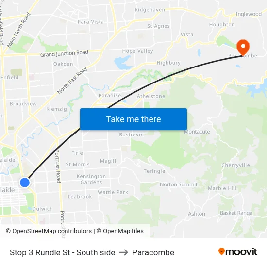 Stop 3 Rundle St - South side to Paracombe map