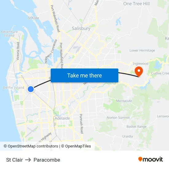 St Clair to Paracombe map