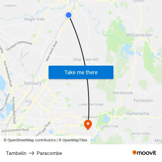 Tambelin to Paracombe map