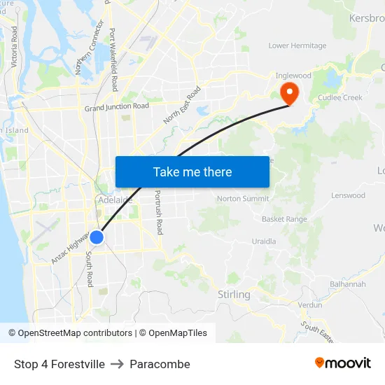 Stop 4 Forestville to Paracombe map