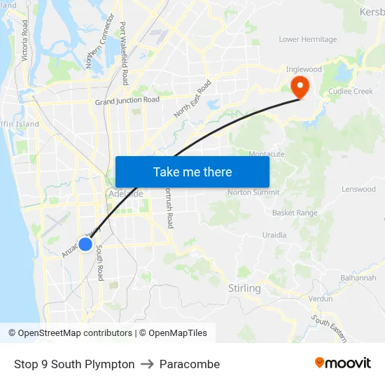 Stop 9 South Plympton to Paracombe map